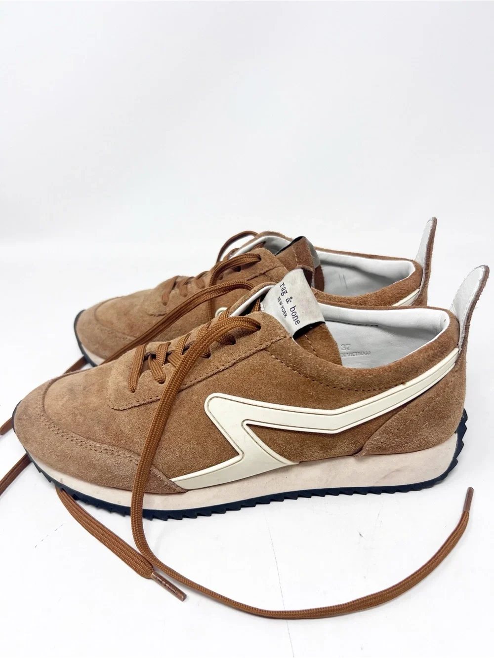 RAG & BONE RETRO RUNNER BROWN SUEDE LOW TOP SNEAKERS SZ 7